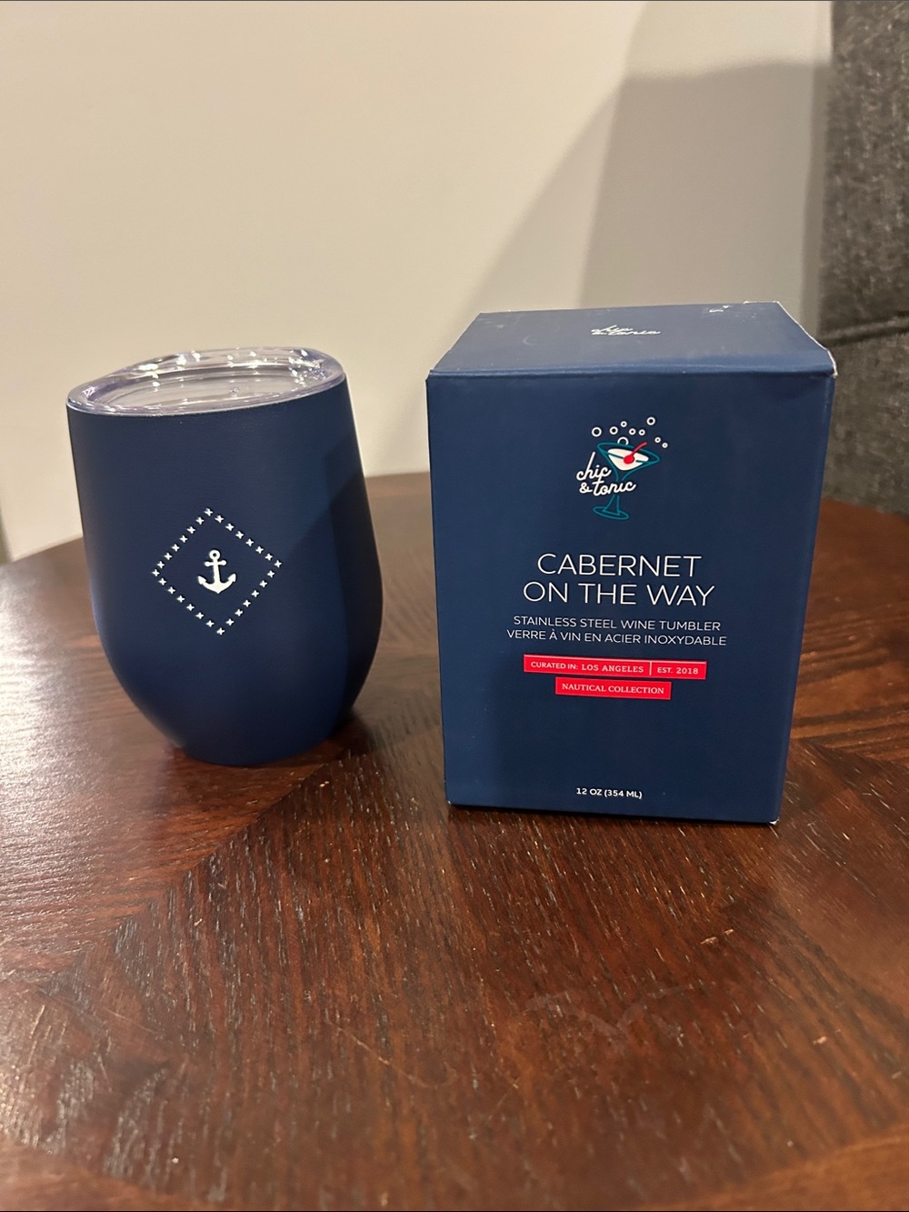 Cabernet On The Way Navy Stainless Steel Wine Tumbler
